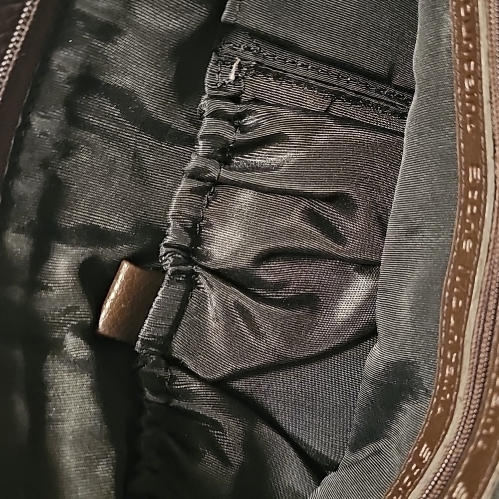 Stone Mountain brown leather shoulder bag very good condition front zip pouch ba - Picture 7 of 14